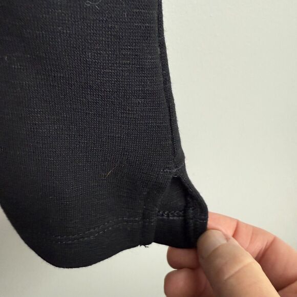 Chico’s Black V Neck T Shirt Dress Beaded Palm Trees Resort Womens Sz 1 / Medium - Picture 4 of 10